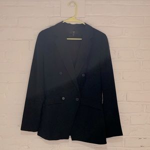 Women’s J. Crew Black suit - double-breasted blazer and ankle pants. Size 2T